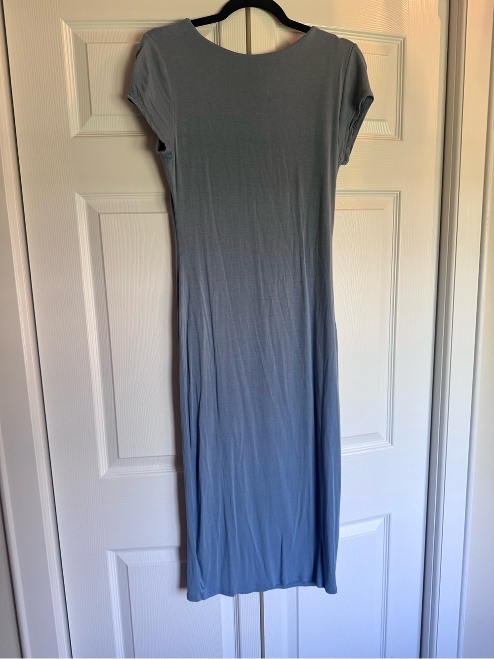 See You Monday muted blue V‑neck midi dress - Picture 2 of 4
